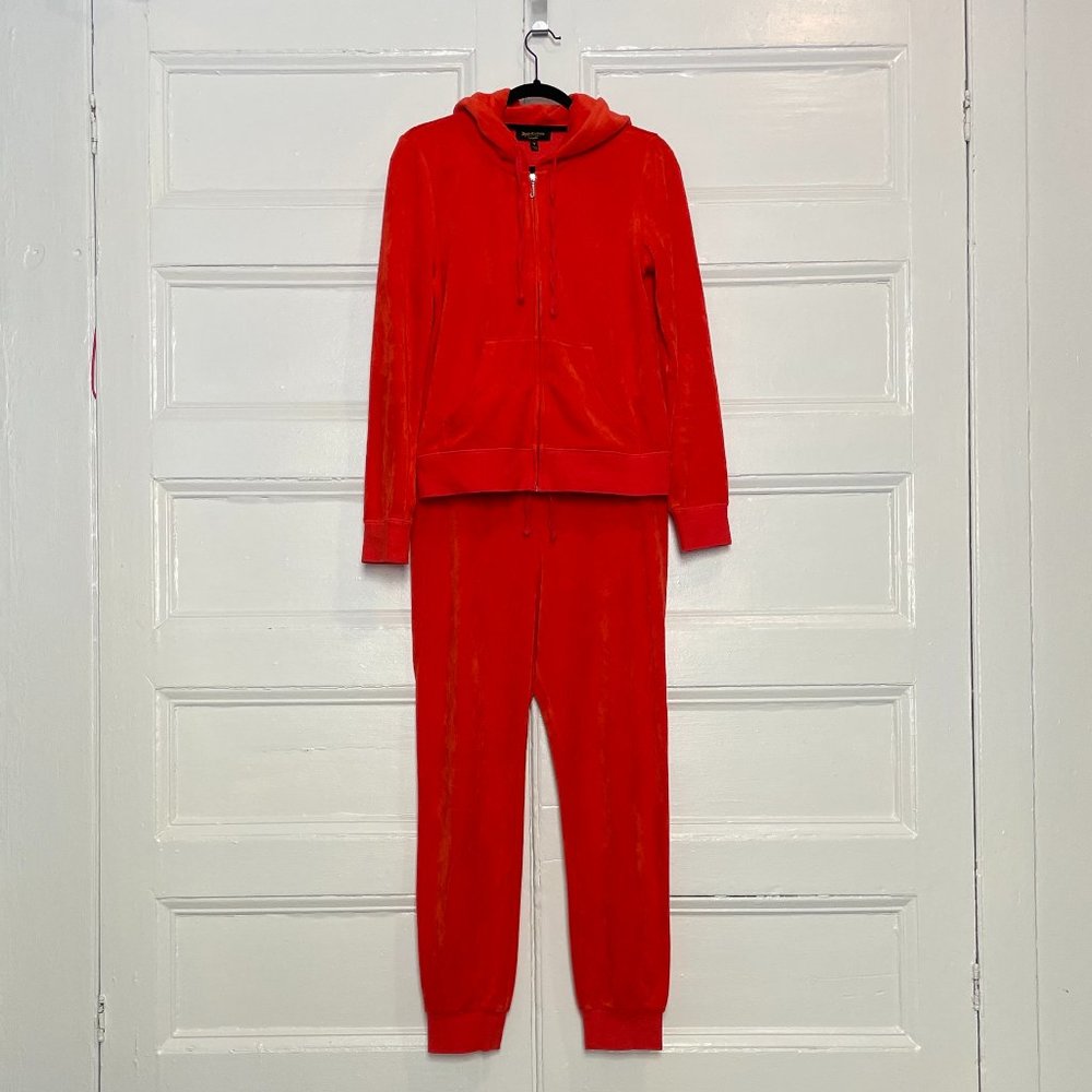 Juicy Couture Red Velour Tracksuit Set, size M